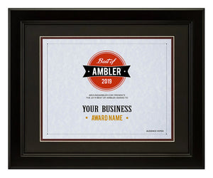 2023 Best Of Ambler Framed Certificate